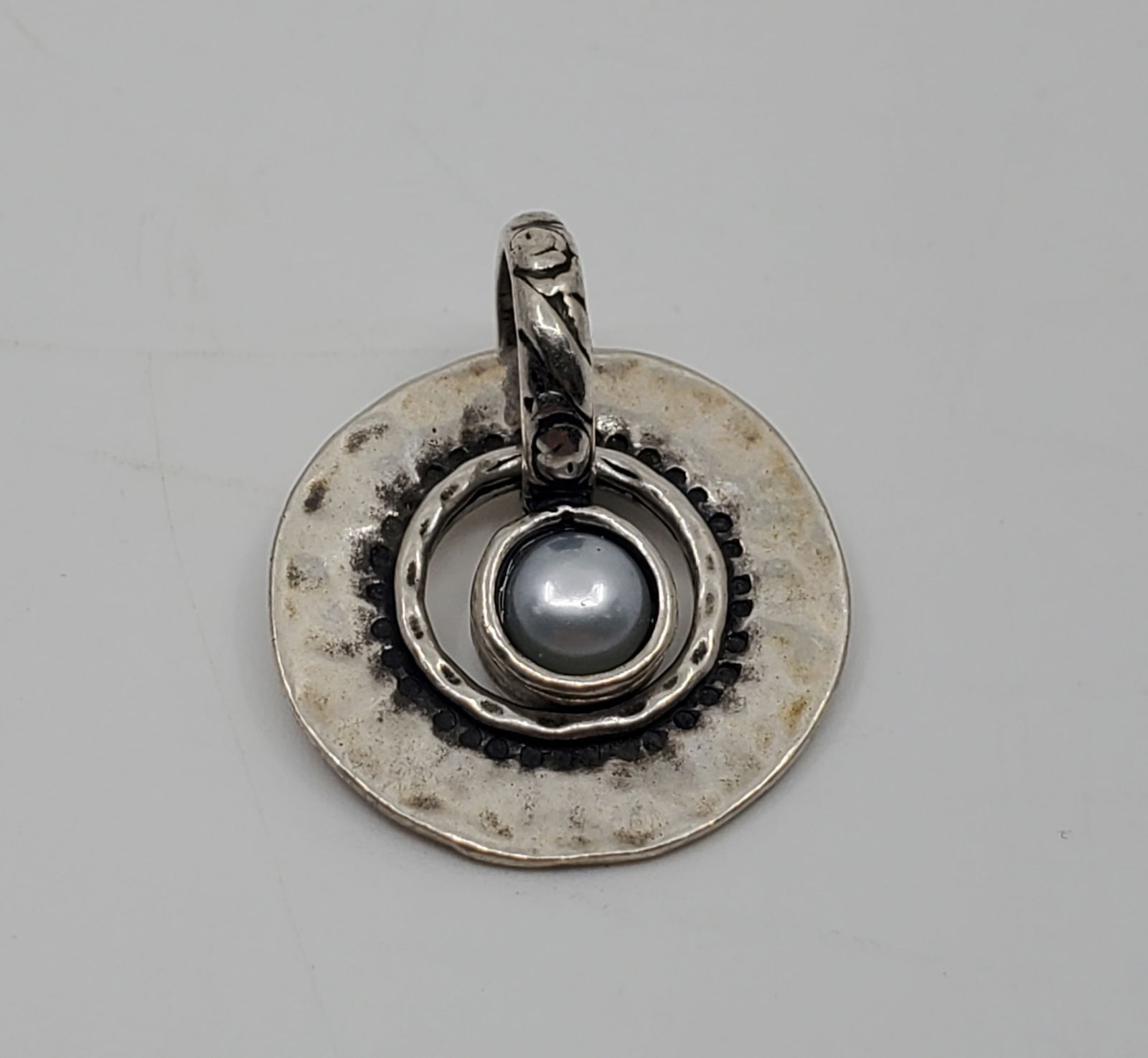 Shablool Didae Israeli Modernist Sterling Silver Pearl Pendant