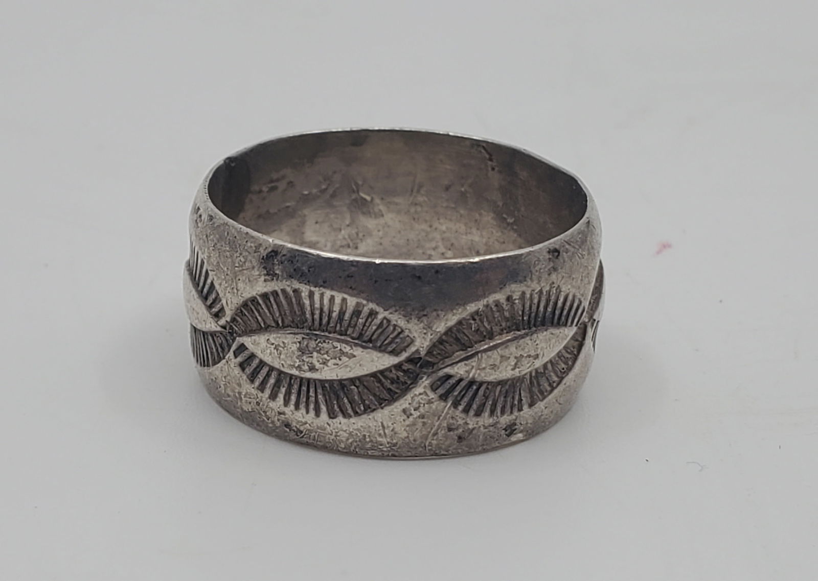 Navajo Sterling Silver Bangle Ring (1 of 5)
