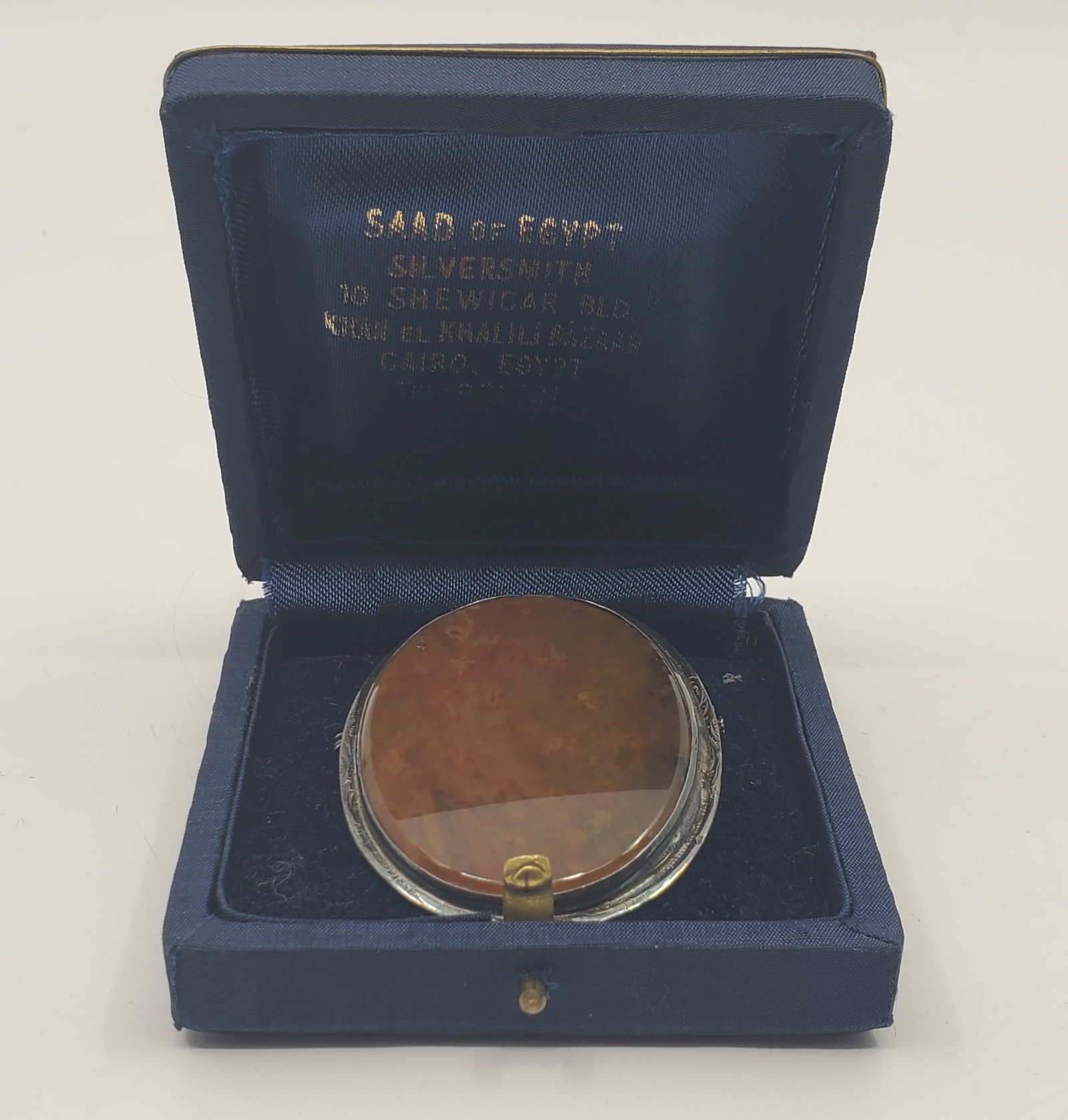 Antique Sterling Silver Large Agate Stone Brooch (1 of 7)