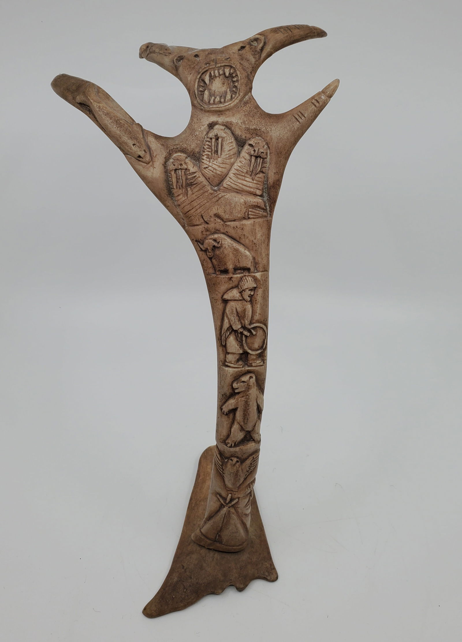 UNIDENTIFIED ARTIST, INUIT, Antler Nordic Scene (1 of 5)