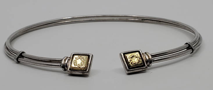 ATHOC, Greek, Athens Greece 2004 Sterling Silver and 18K Gold Choker: Artist : ATHOC, Greek Description : 2004, Official Jewelry for the Olympic of Athens, Sterling Silver and 18K Gold Choker signed TM ATHOC 925 750 5" x 5" Weight : 36,2 g