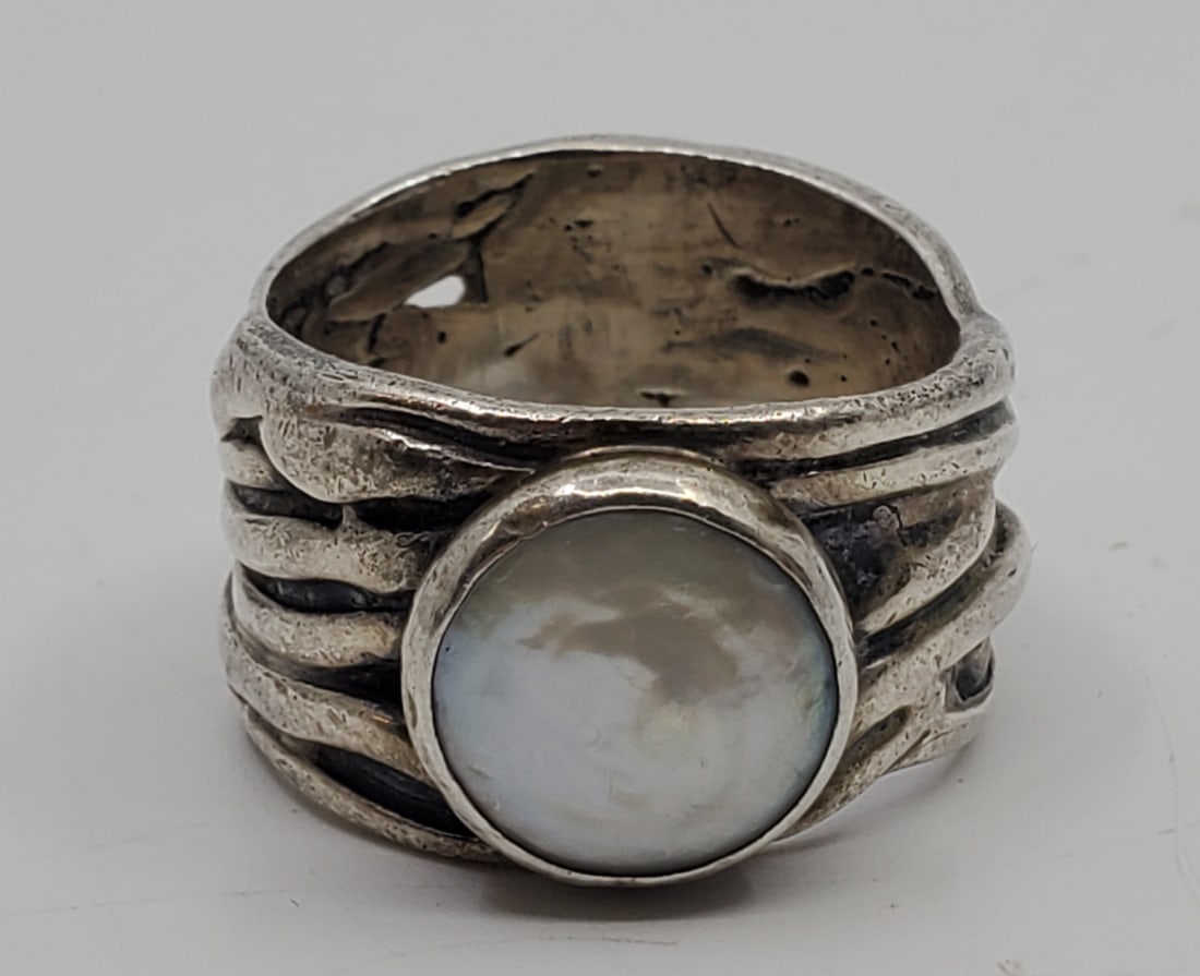 Silpada, Modernist Sterling Silver Ring Set with Pearl (1 of 5)
