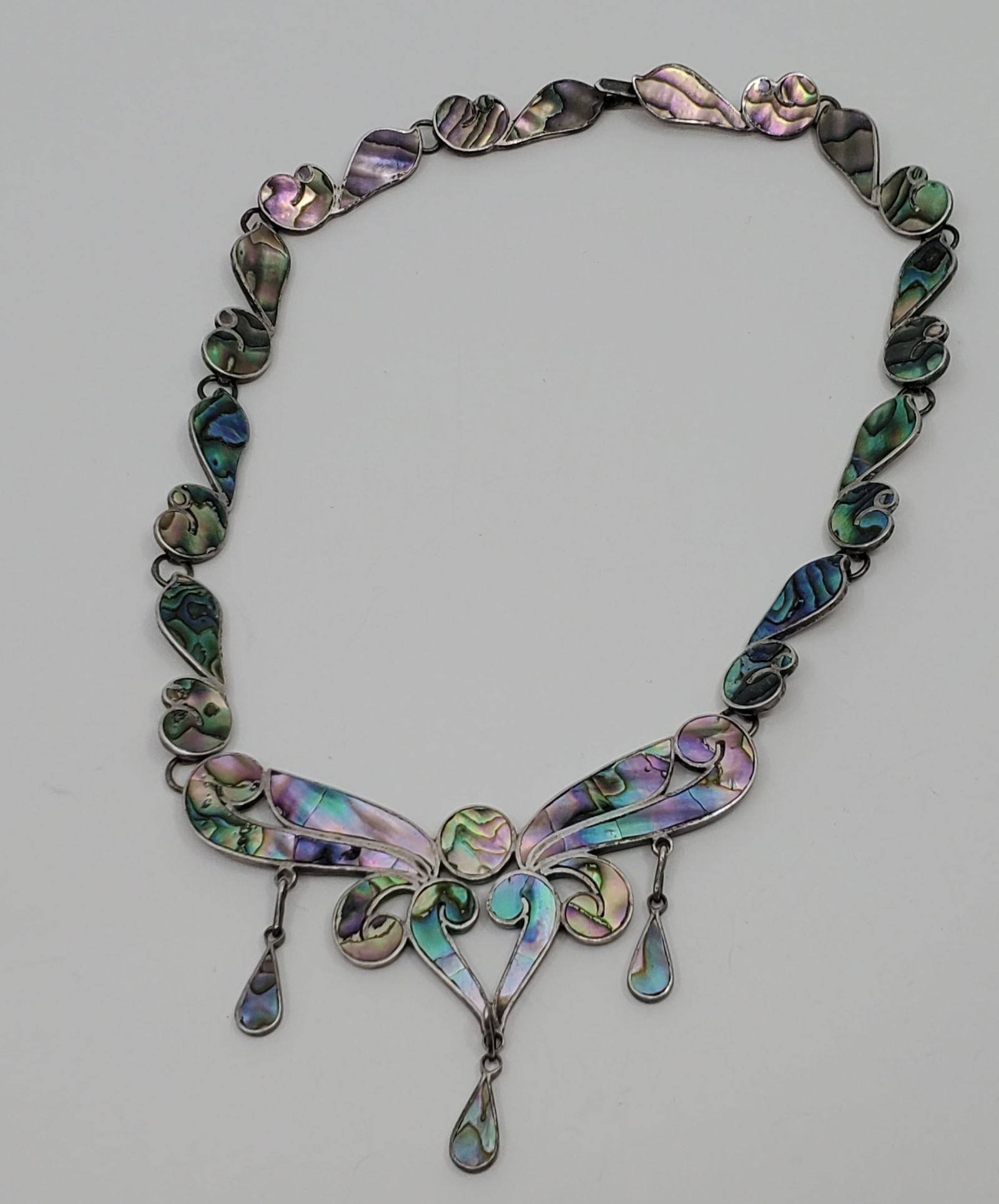 Quinto, Vintage Mexican Sterling Silver Mother of pearls Necklace (1 of 6)