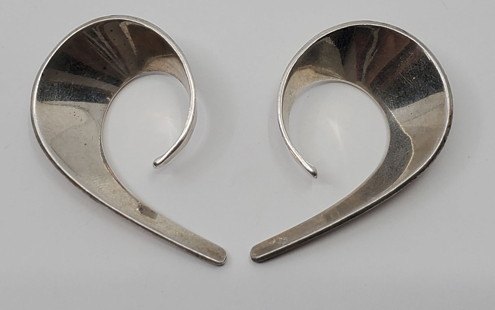 TONE VIGELAND Norwegian Modernist Sterling Silver Earrings (1 of 5)