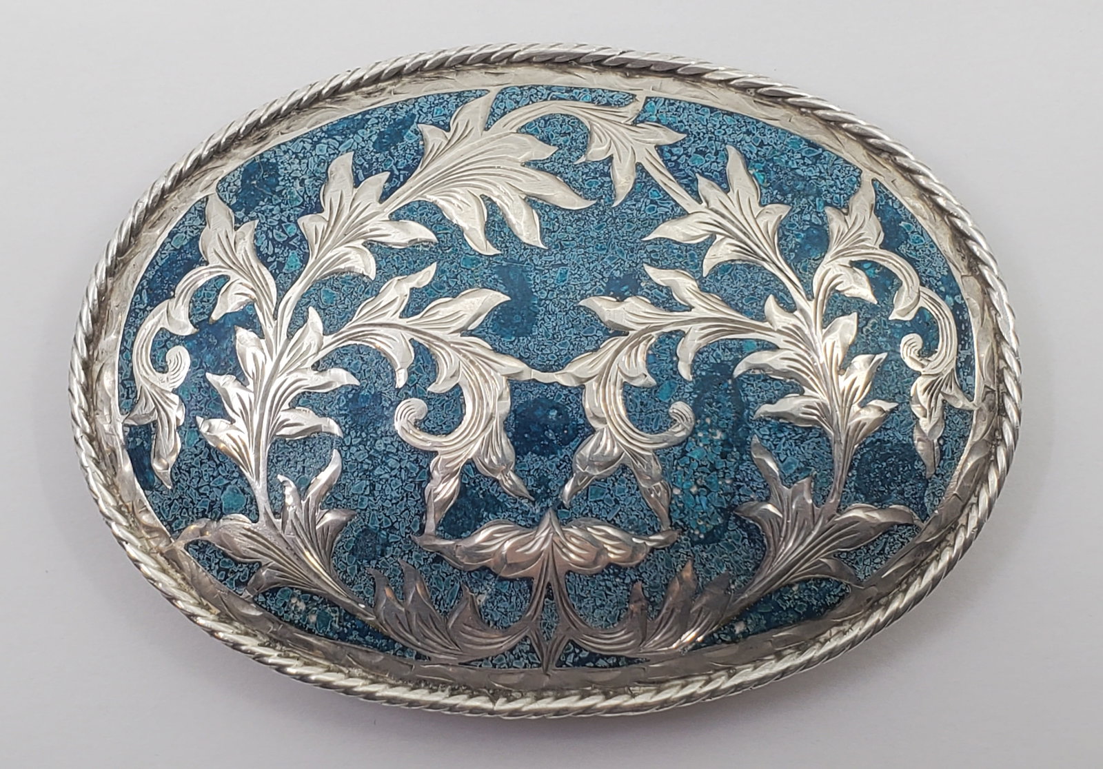 CANCAL, MEXICAN Large Sterling Silver Belt Buckle Hand Made (1 of 7)