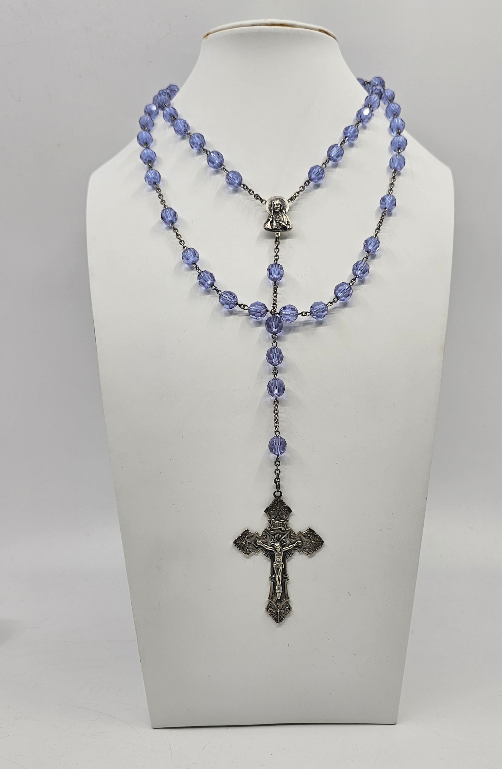 Sterling Silver Purple Crystal Rosary (1 of 7)