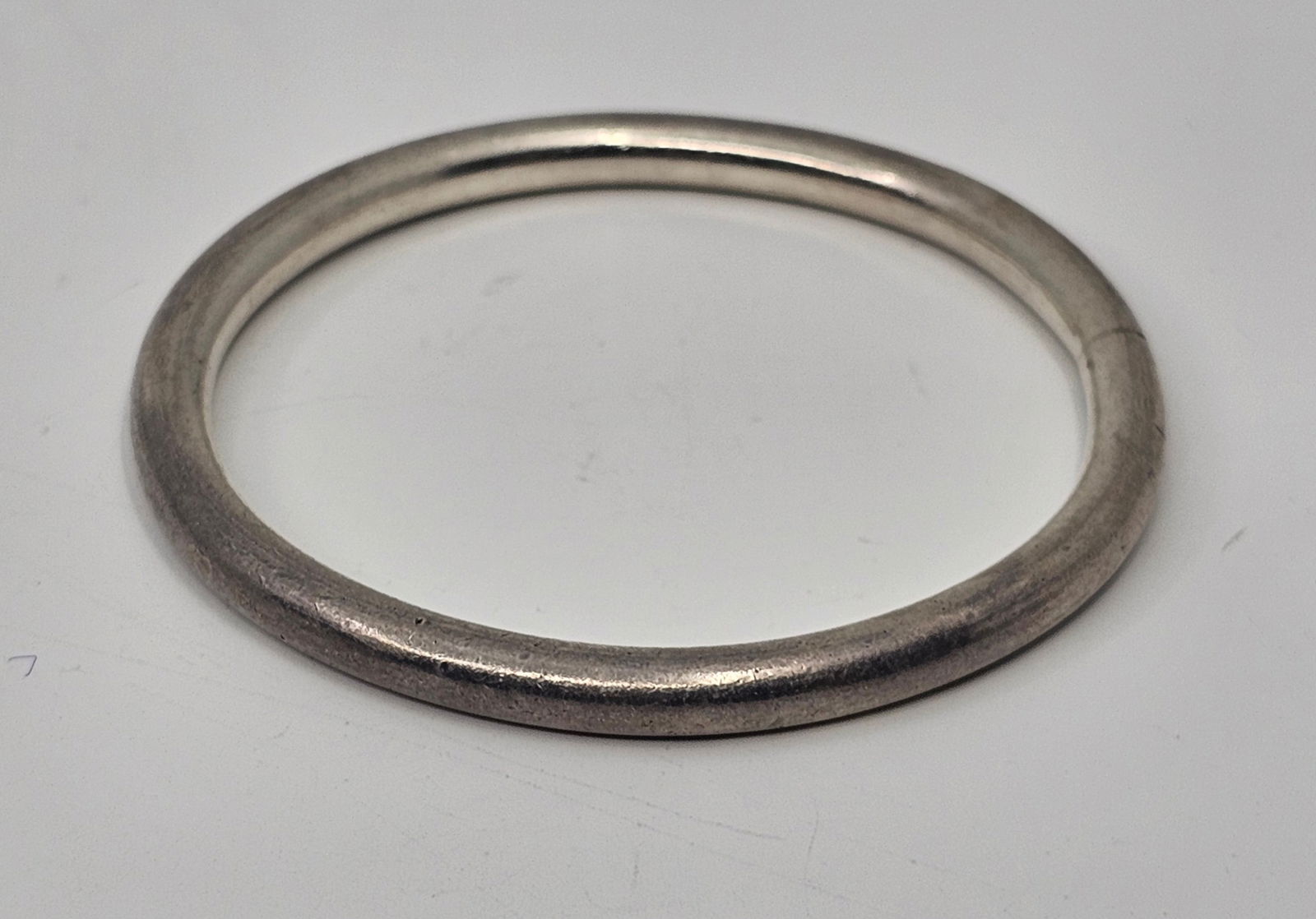 Vintage Modernist Heavy Sterling Silver Bangle Bracelet, Probably Walter Schluep (1 of 3)
