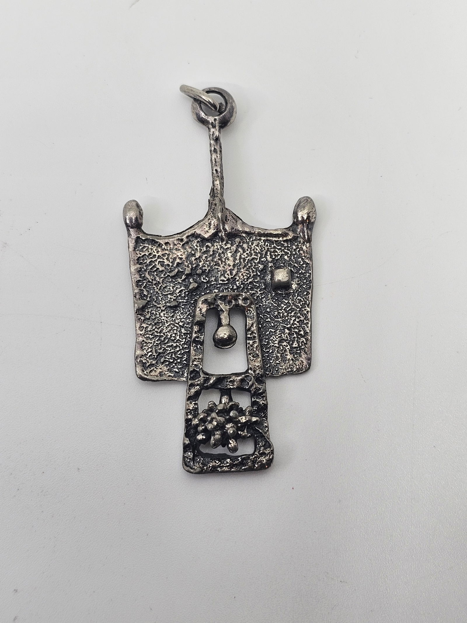 Guy Vidal, Brutalist Modernist Pewter Pendant (1 of 4)