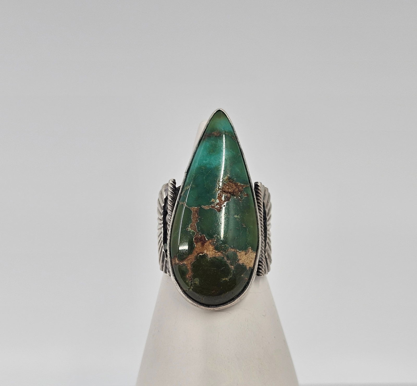 Vintage Navajo Sterling SIlver Agate Stone Ring (1 of 6)