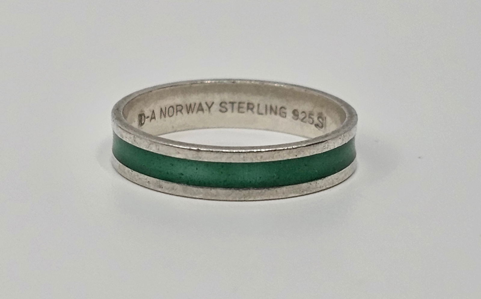 David Andersen, Sterling Silver Green Enamel Ring (1 of 5)