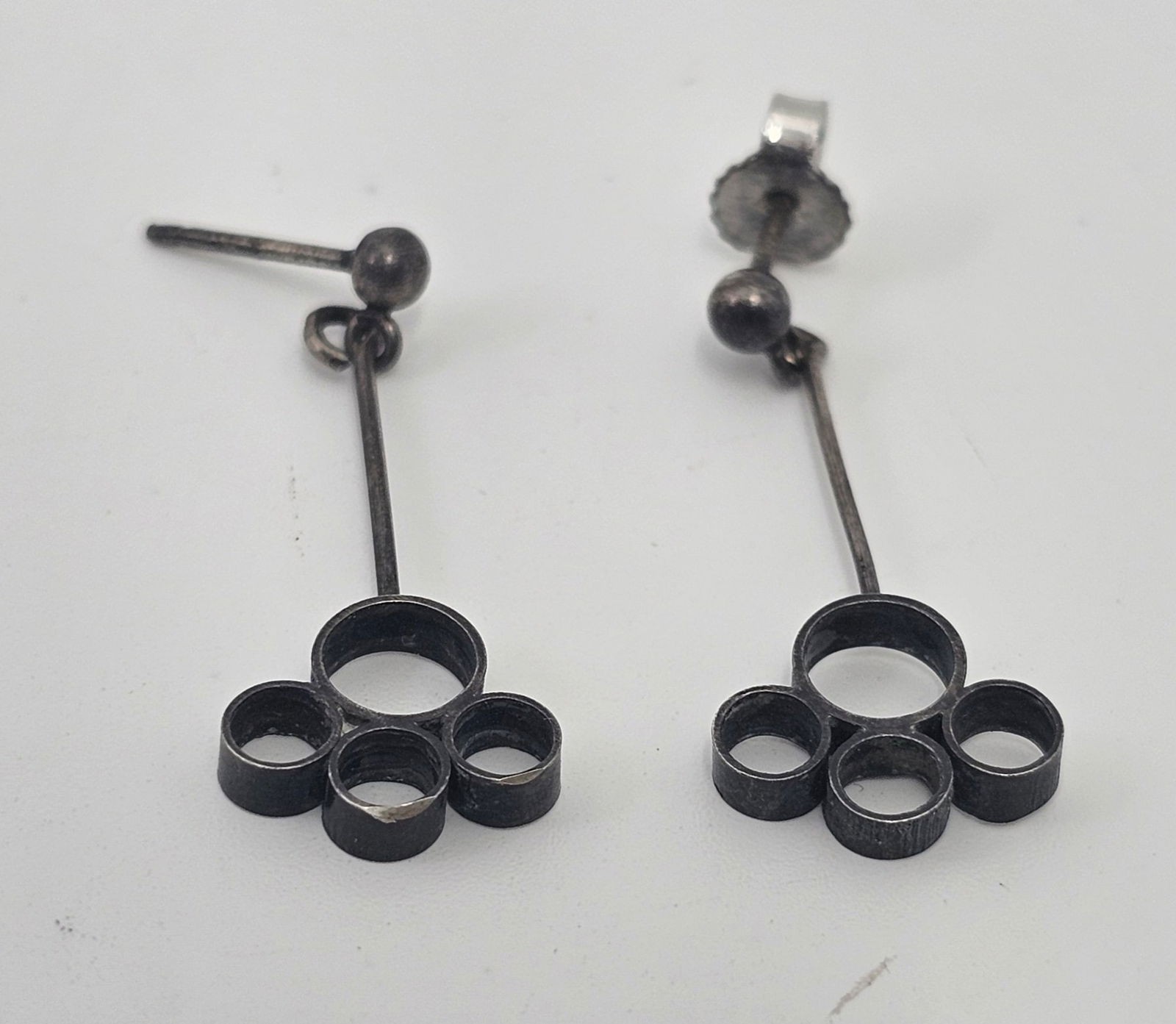 Scandinavian, Modernist Sterling Silver Earrings (1 of 3)