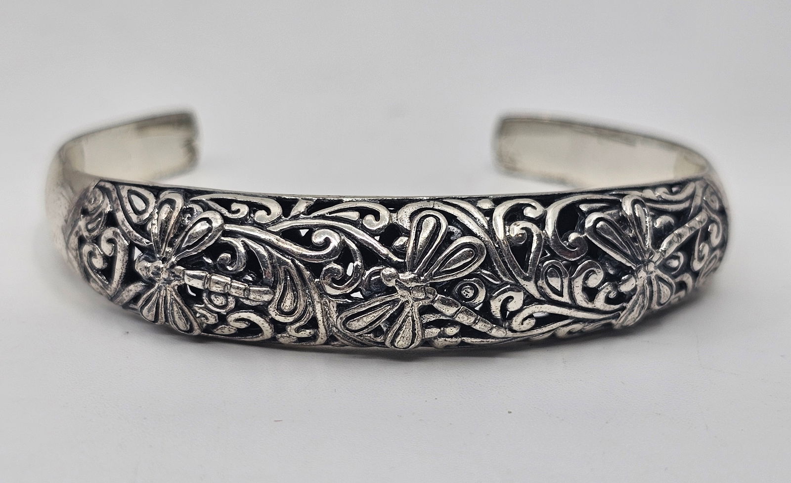 Sterling Silver Dragonflies Cuff Bracelet (1 of 5)