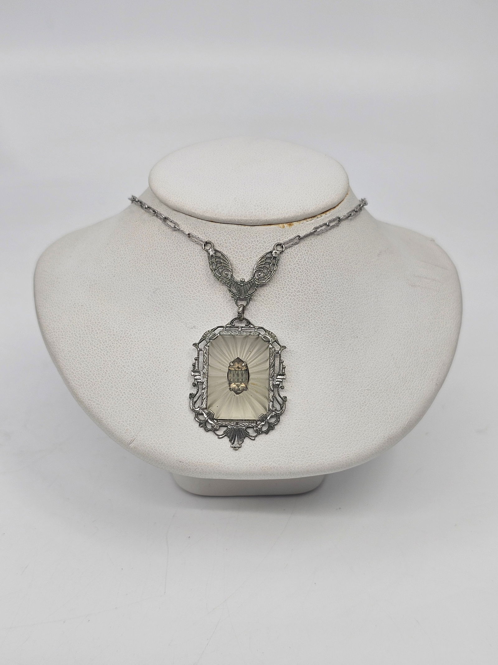 Antique Art Deco Sterling Silver Necklace (1 of 7)