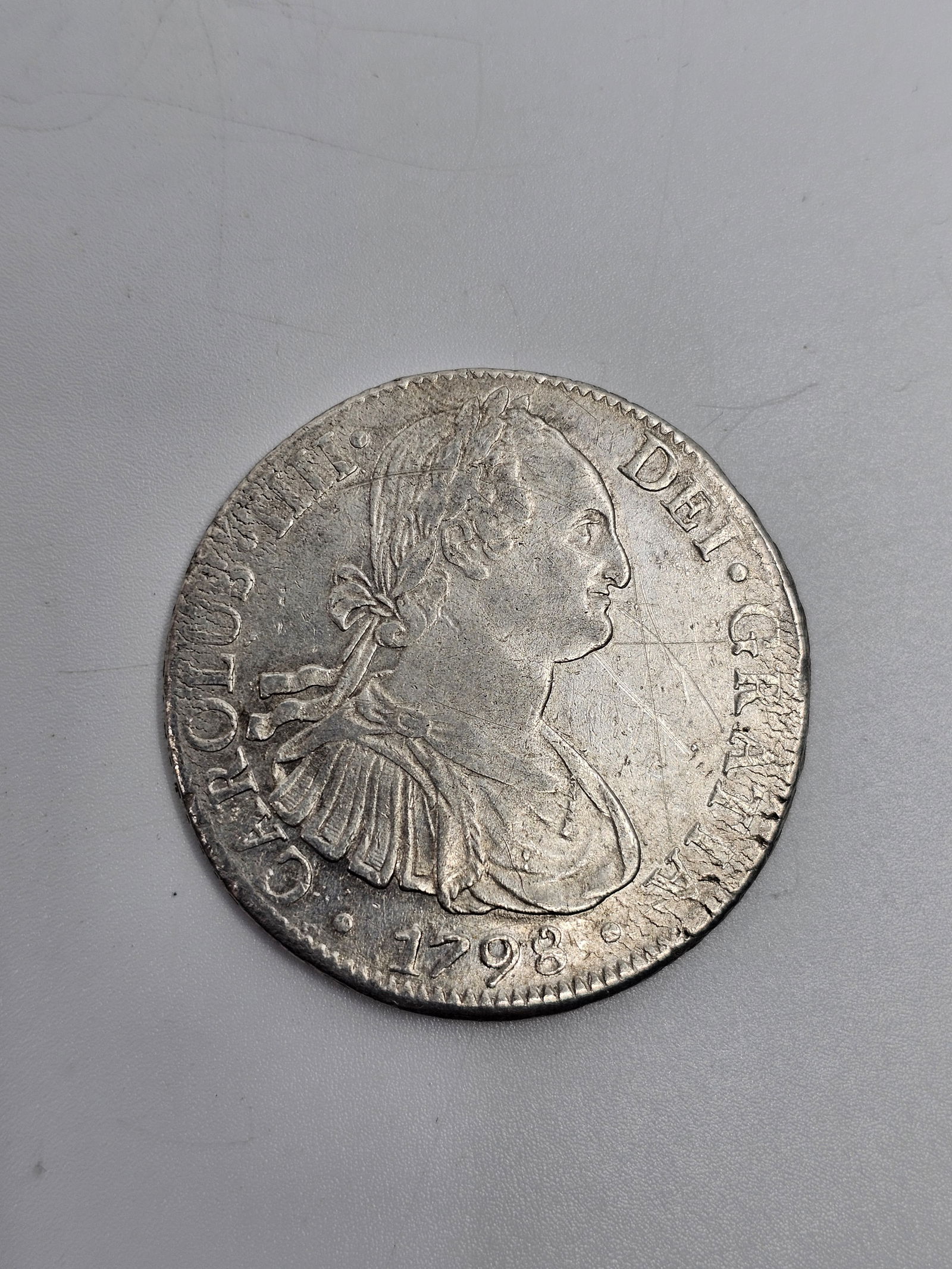 MEXICO 1798 F.M. Spanish Colonial 8 Reales Silver Coin (1 of 2)