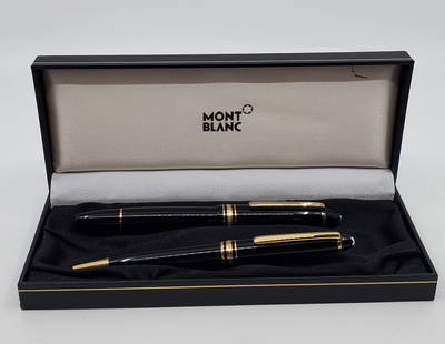 Montblanc Meisterstuck No 146, Set of 2 pencils, fountain pen and ballpoint pen, in it's original: Title : Montblanc Meisterstuck No 146, Set of 2 pencils, fountain pen and ballpoint pen, in it's original box Description (FR): Ensemble de 2 crayon Montblanc, une plume fontaine No146 avec la pointe