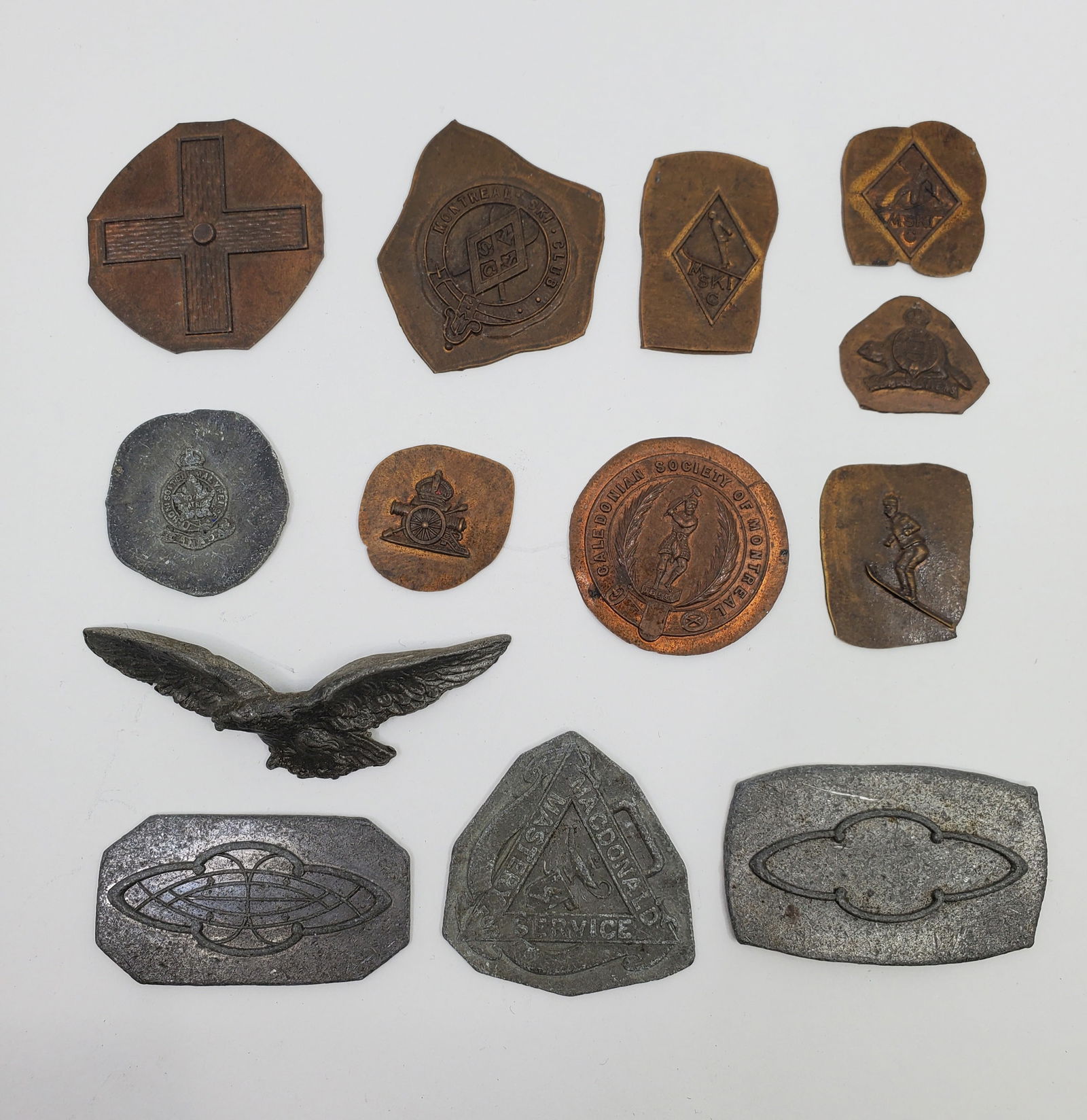 Montreal Quebec 8 Copper and 5 Lead Test Strikes Military, Sporting etc (1 of 16)