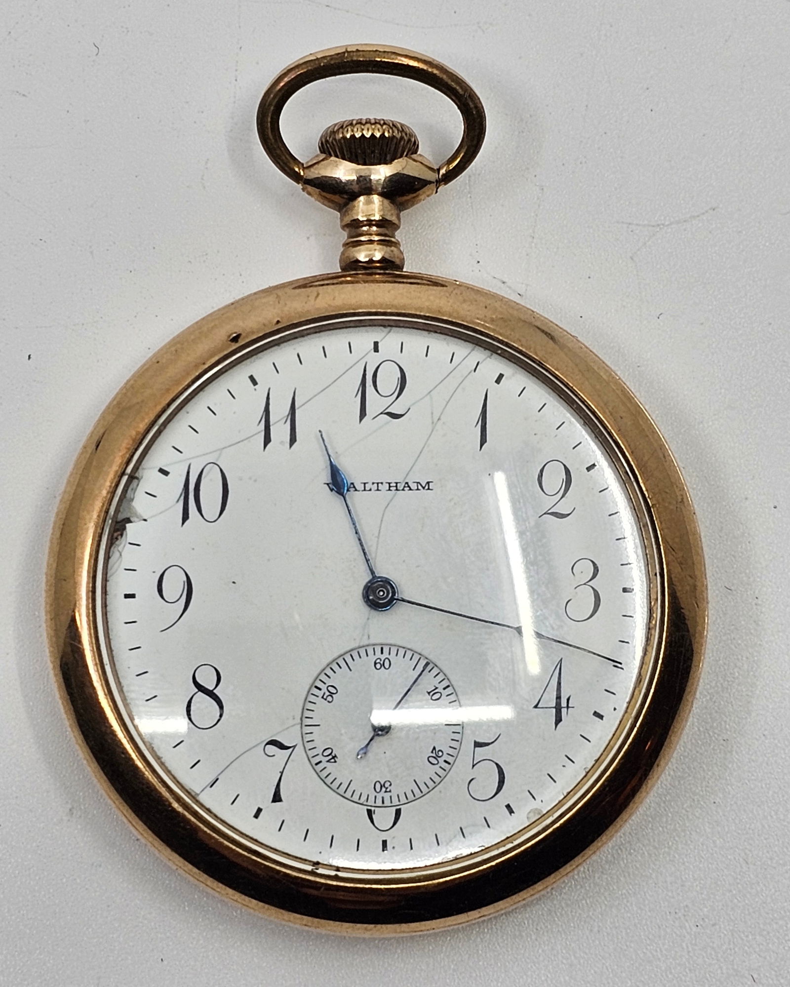 Waltham gold plated pocket cheap watch