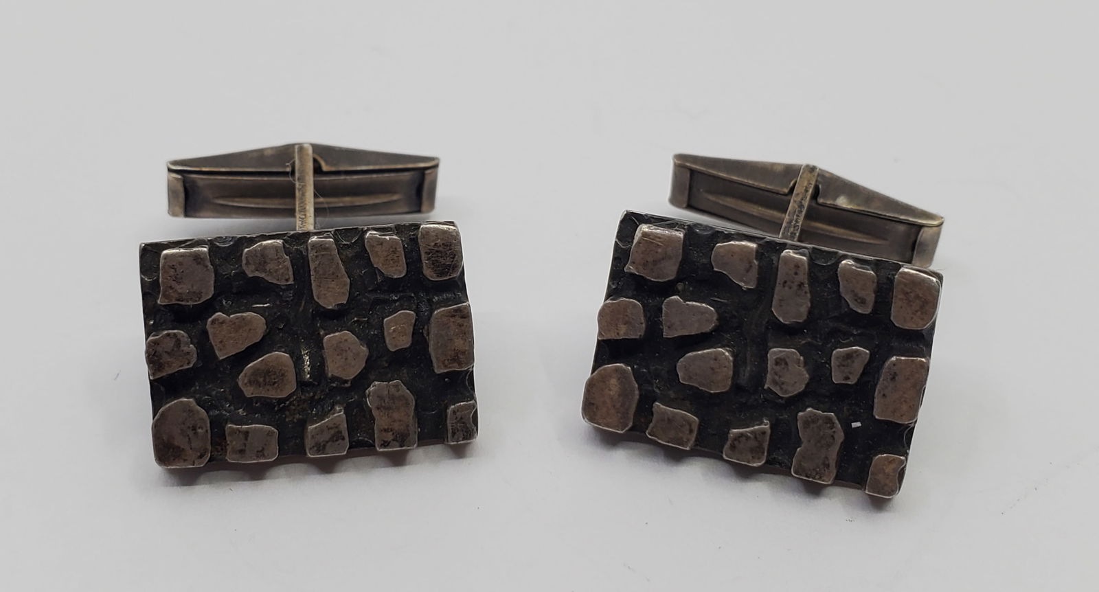 LP, Brutalist Modernist Sterling Silver Cufflinks (1 of 6)