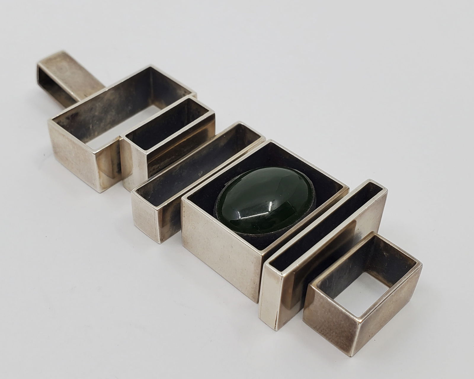 Hans Gehrig (1929-1989) Canadian, Modernist Sterling Silver Jade Pendant (1 of 10)