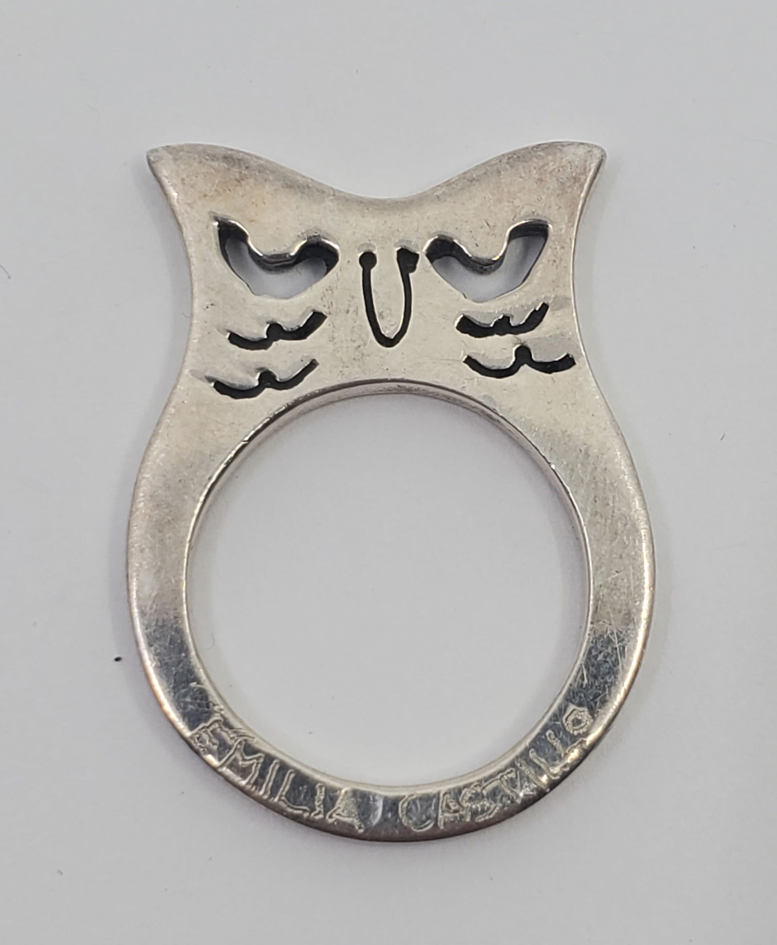 Emilia Castillo, Mexican Sterling Silver Owl Ring (1 of 5)