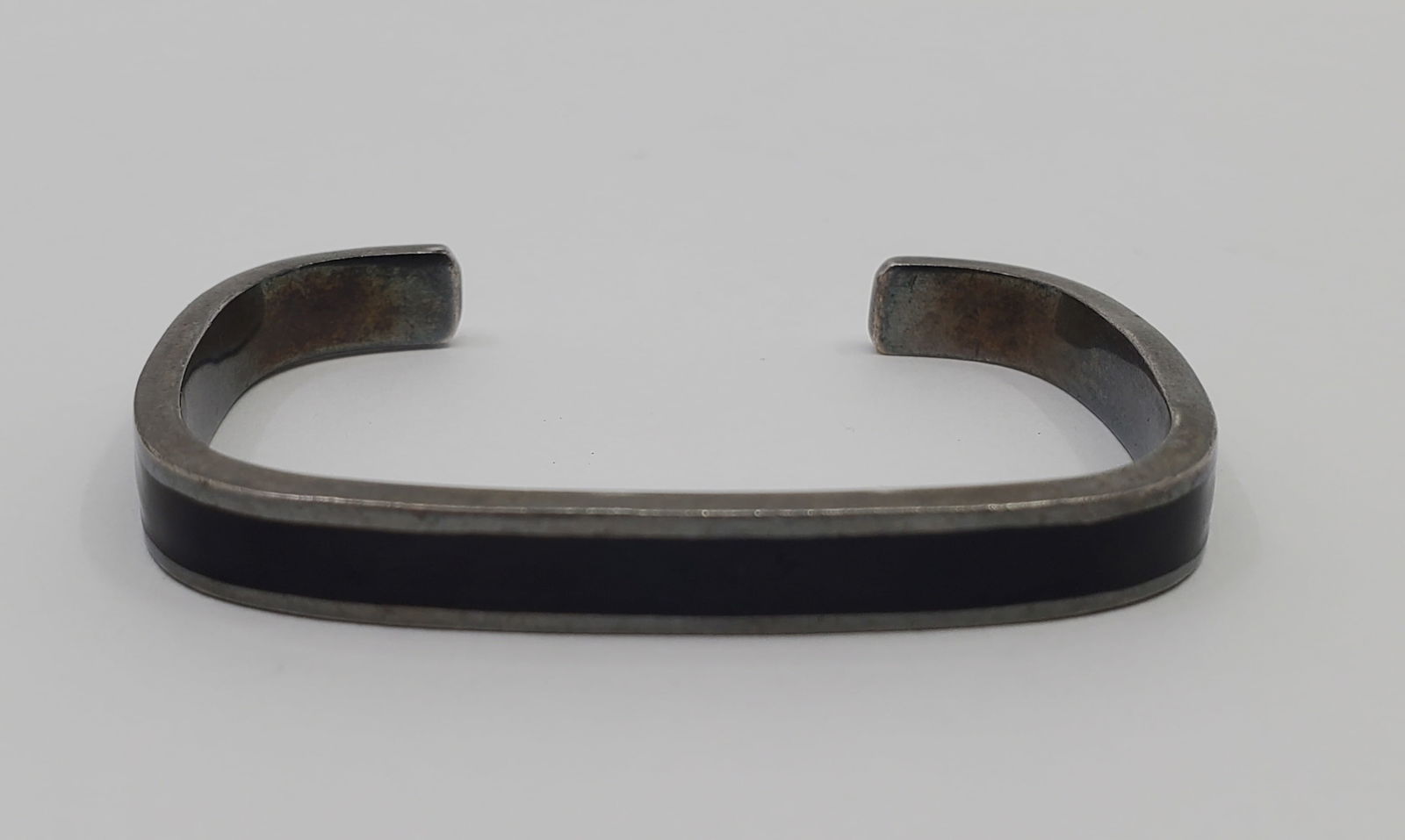 Sterling Silver Black Enamel Cuff Bracelet (1 of 7)