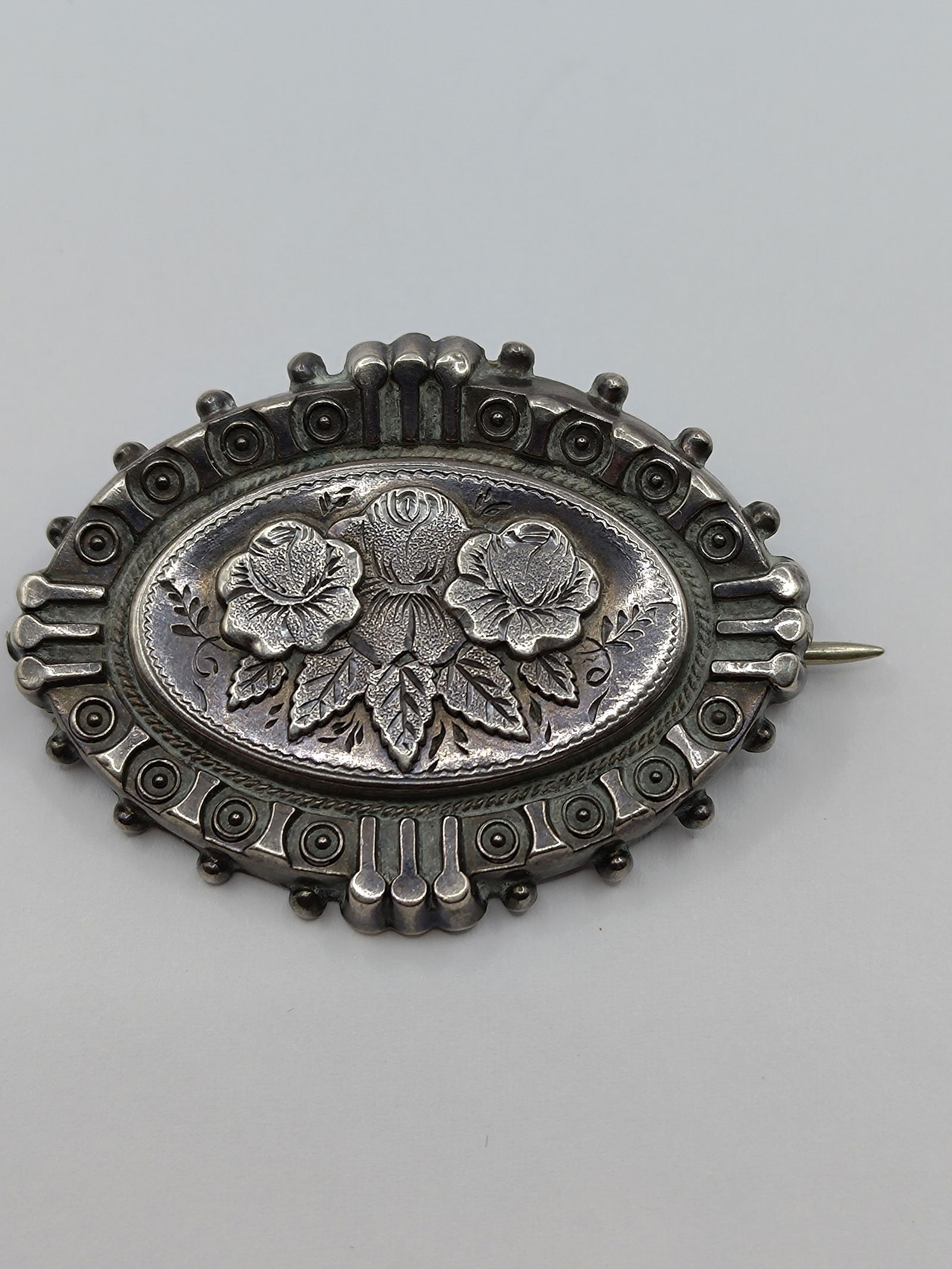 Victorian, Sterling Silver Mourning Brooch (1 of 6)