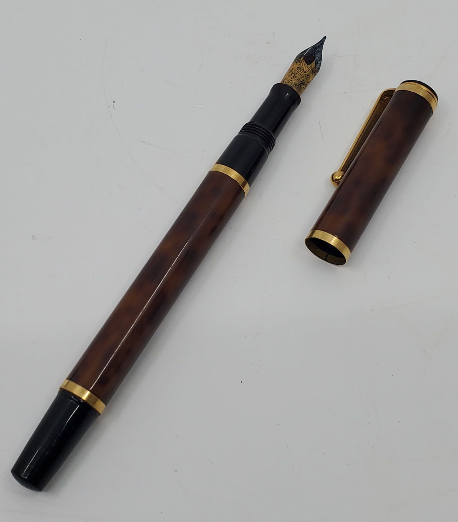 Waterman, Watermina, Brownish Marble Fountain pen with 18K Gold Nib (1 of 8)
