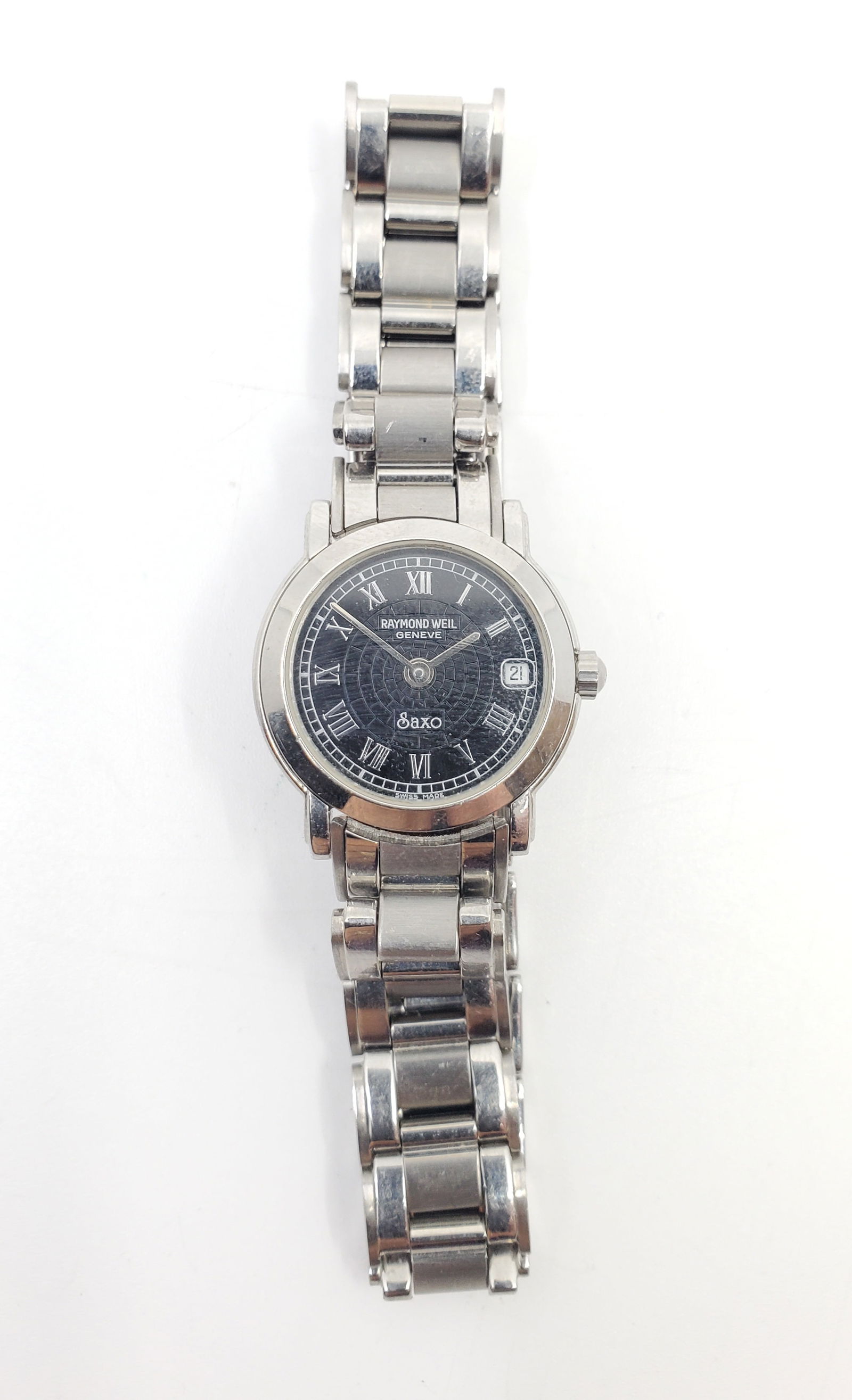 Raymond Weil Saxo Steel Black Roman Dial Quartz Ladies Watch 9621 (1 of 6)