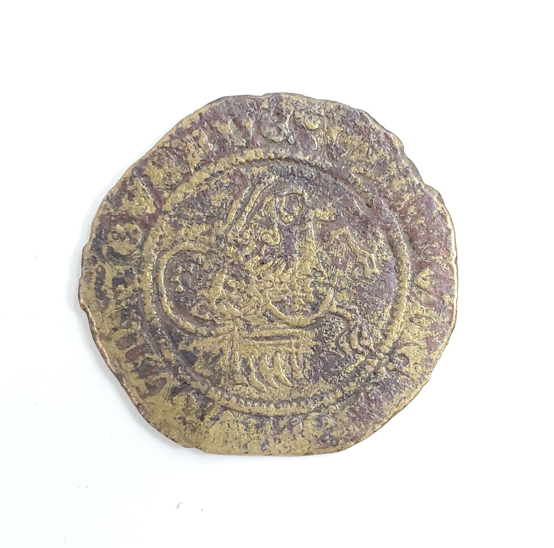 Late Midieval European Brass Jeton: 4.5 grams. 28 mm. 14th century.