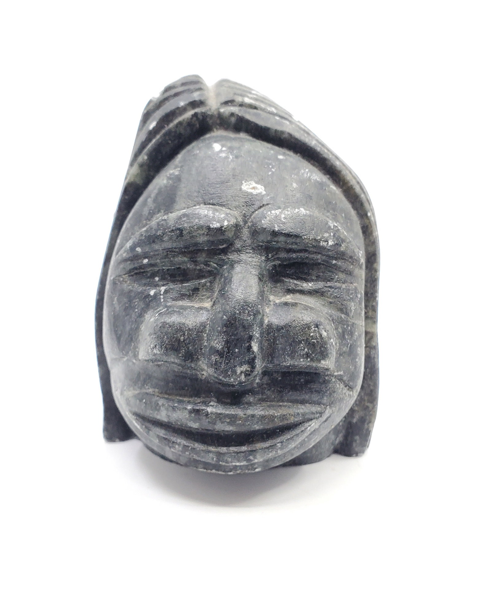UNIDENTIFIED ARTIST, INUIT, Head (1987): Soap Stone Sculpture, signed underneath in syllabic dated 1987 3" x 2 3/4" x 3 1/4"