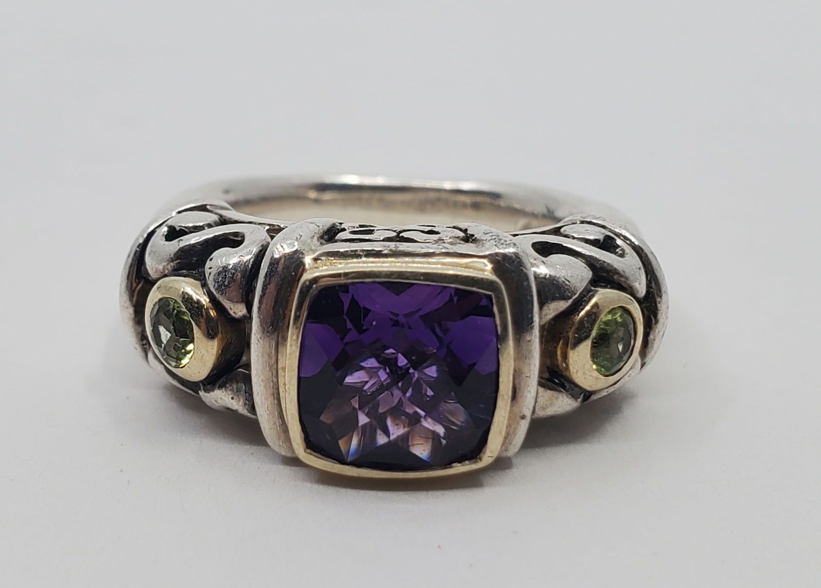 Sterling Silver and 14KT Gold Ring set Stones (1 of 8)