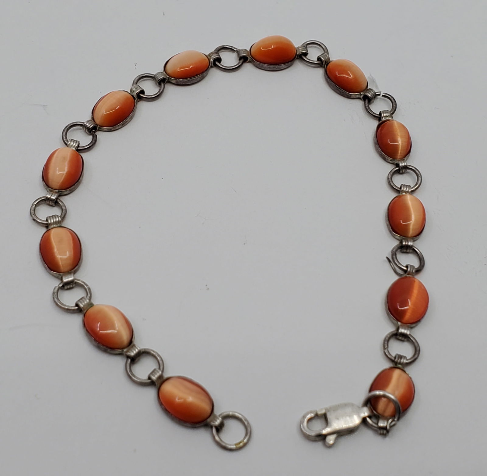 Cabakan, Sterling Silver Bracelet set with Cat Eyes Stones (1 of 5)