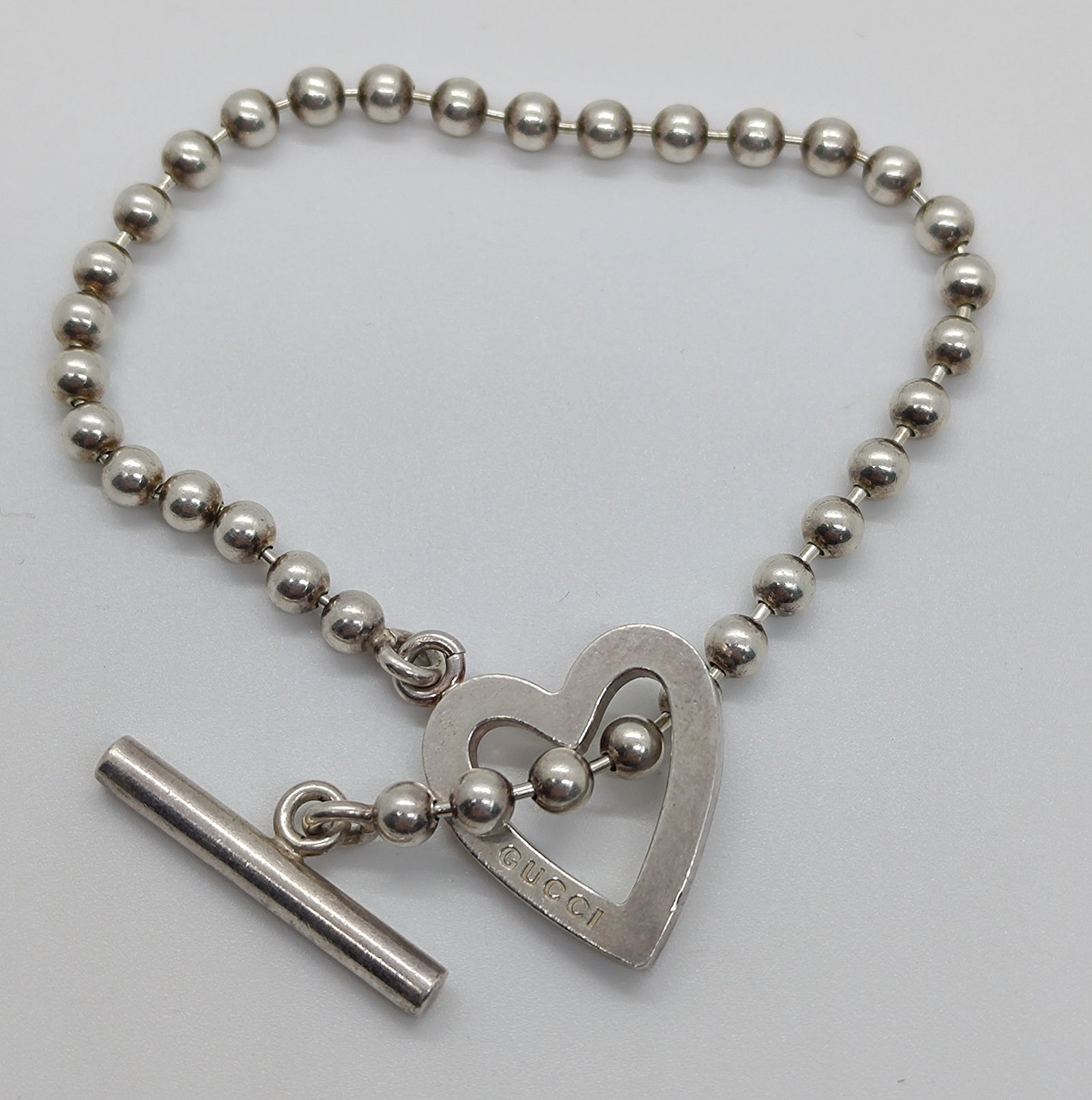 Gucci, Sterling Silver Heart Bracelet (1 of 7)