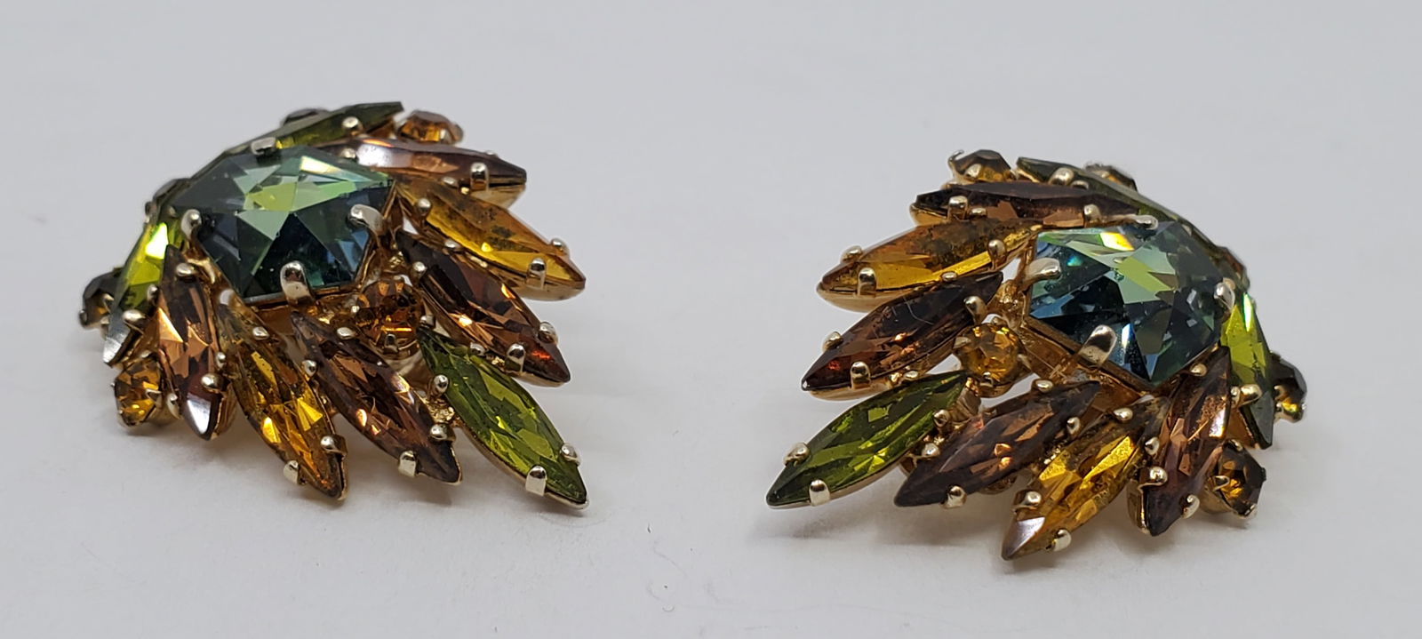Sherman, Vintage Orange Rhinestone Earrings (1 of 8)