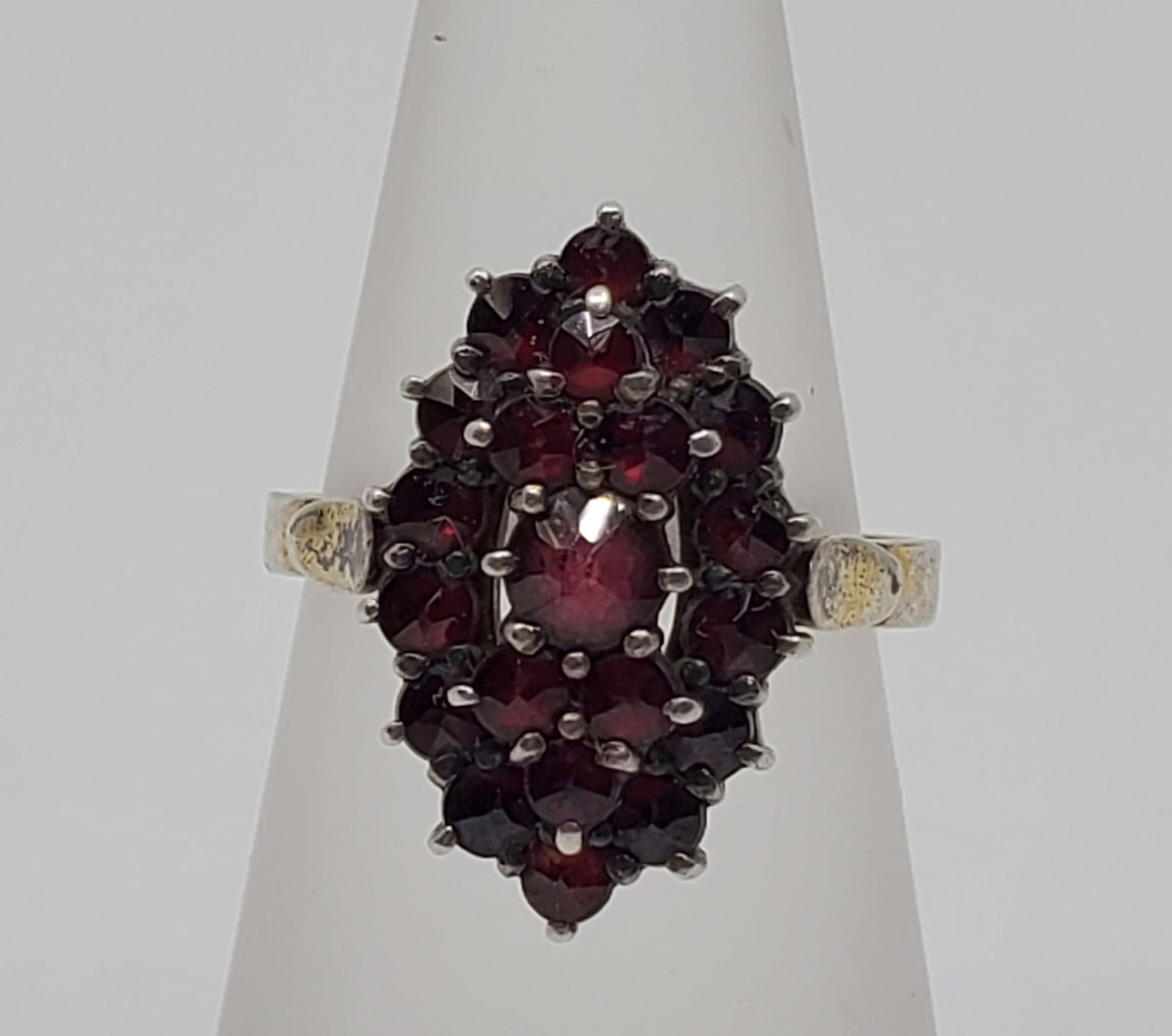 Antique Bohemian, .900 Silver Garnets Ring (1 of 7)