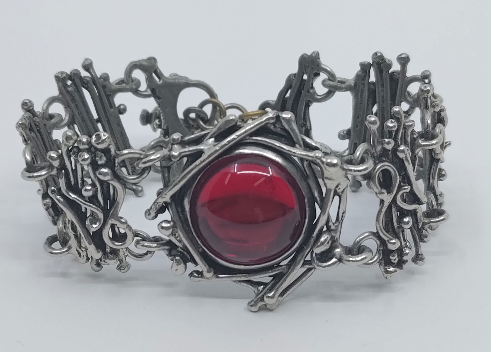 Christine Philippe, Modernist Pewter Bracelet: Pewter Bracelet, signed on the back Christine Philippe 7 1/2" x 1 1/2"