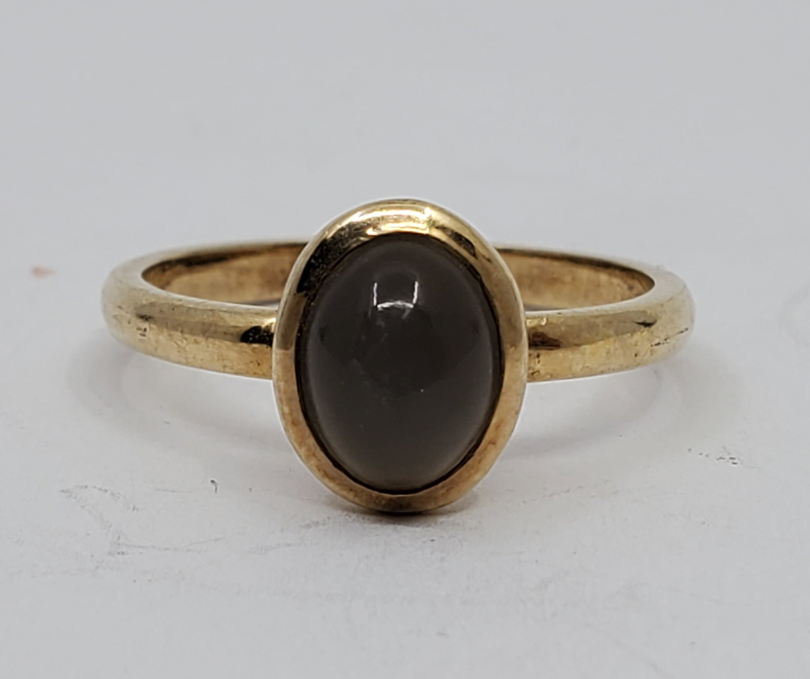 Kranz & Ziegler, STORY, Guilted Sterling Silver Ring, set with a Stone: Sterling Silver Gold Plated Ring, signed inside KrZi 925 Storry Size : 7 Weight: 2,2 g