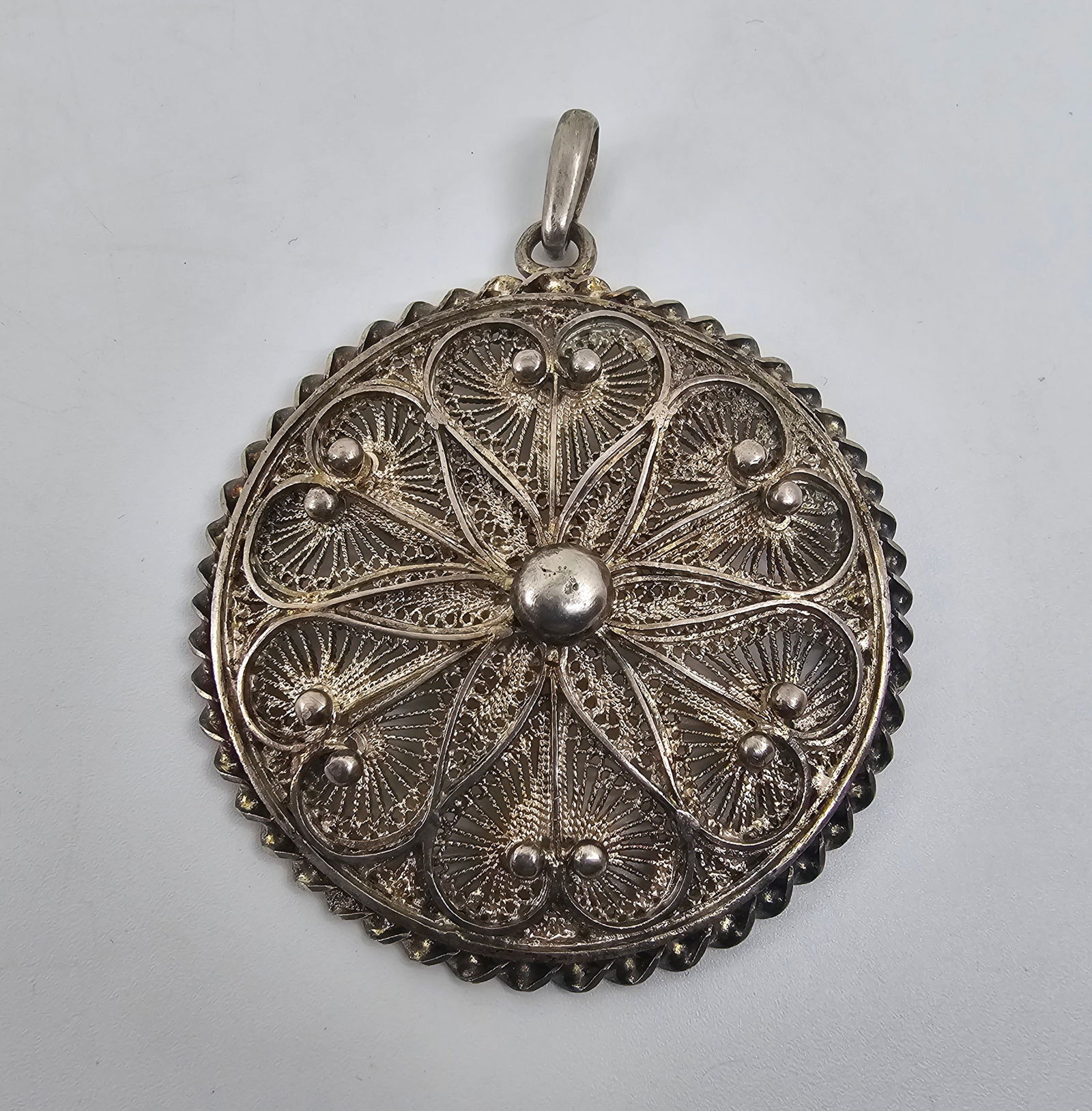 Large Sterling Silver Filigree Pendant (1 of 3)