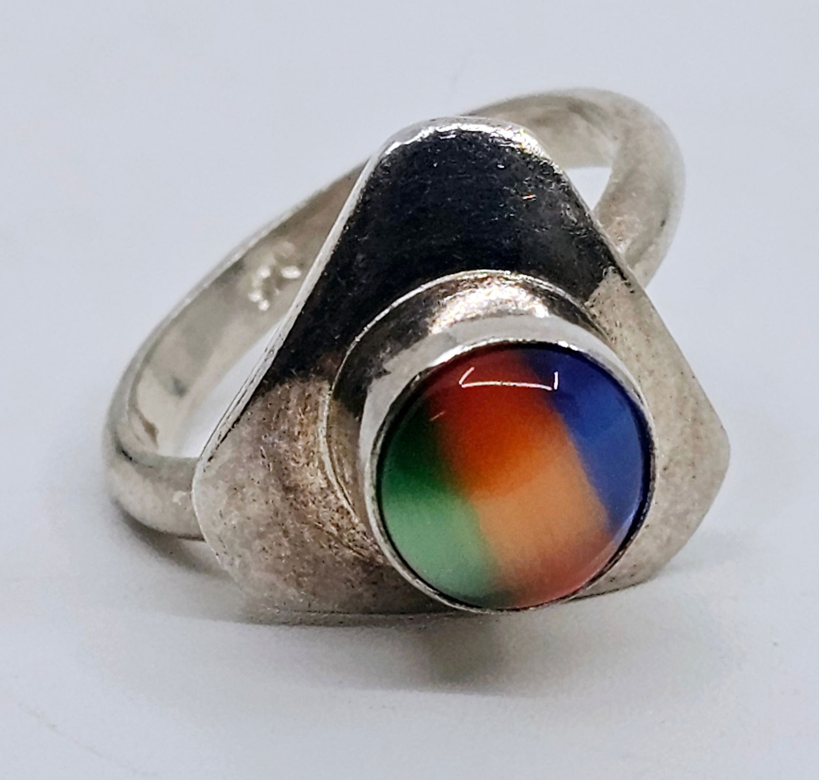 Vintage Sterling Silver Cat Eye Stone Ring (1 of 6)