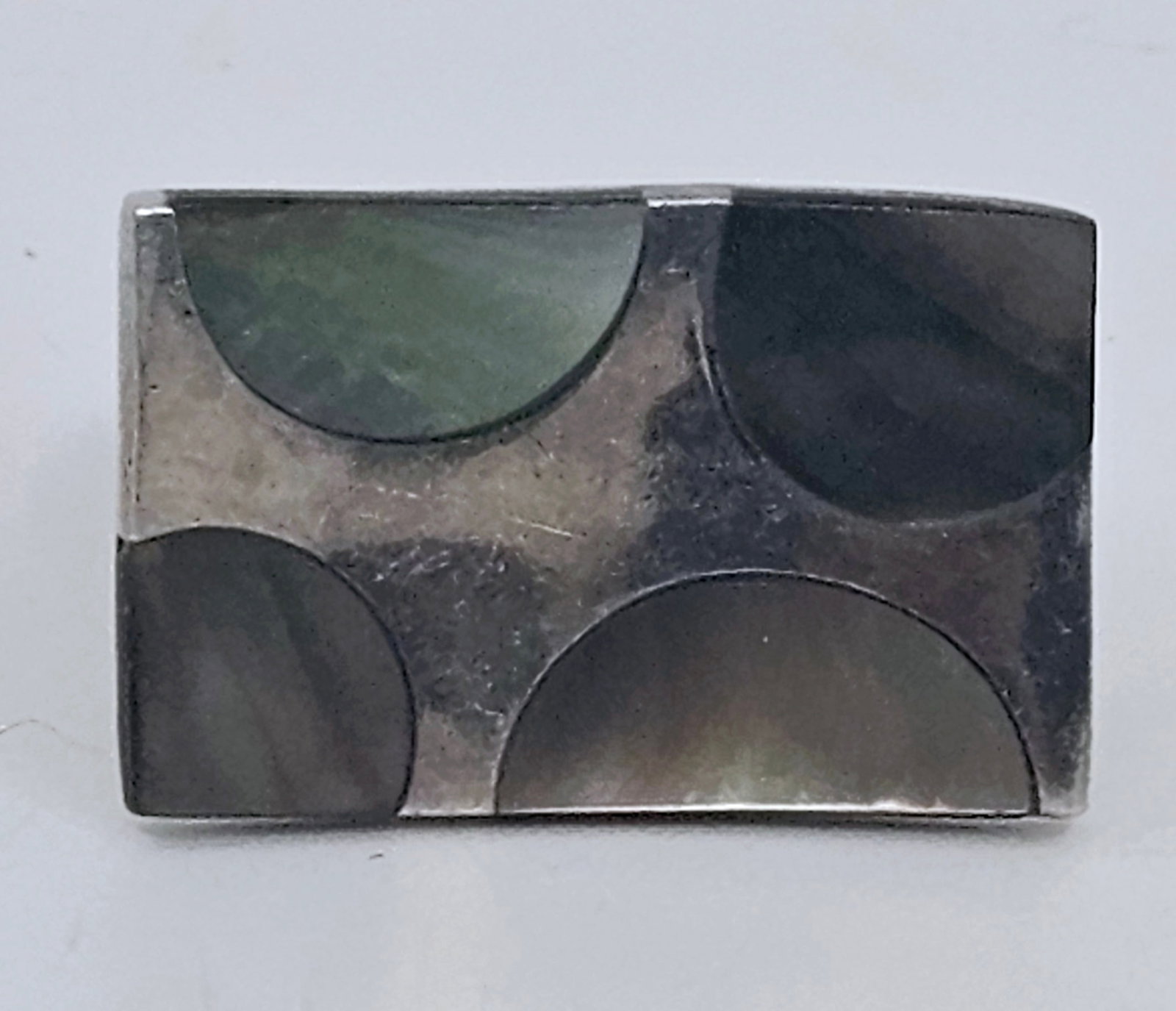 Modernist Sterling Silver Mother of Pearl Ring (1 of 8)