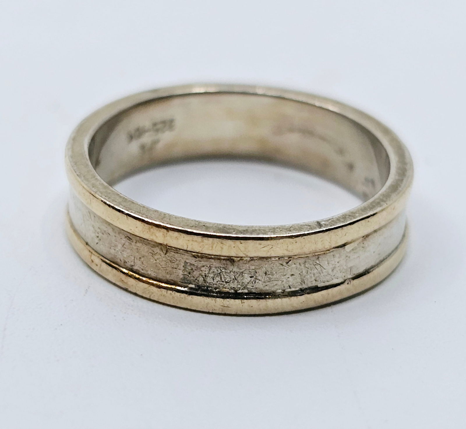 Vintage Sterling Silver and 10KT Gold Bangle Ring (1 of 3)