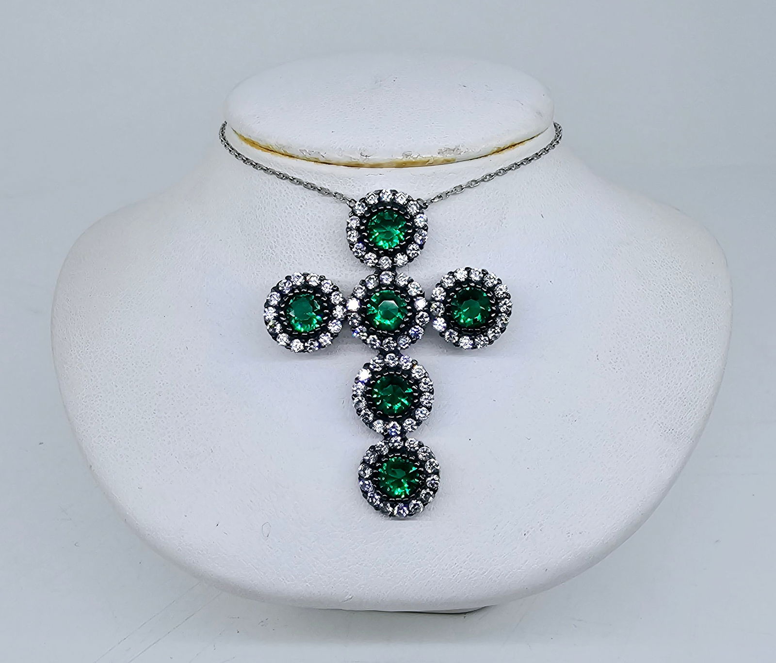 Large Sterling Silver Cross Pendant Necklace (1 of 5)