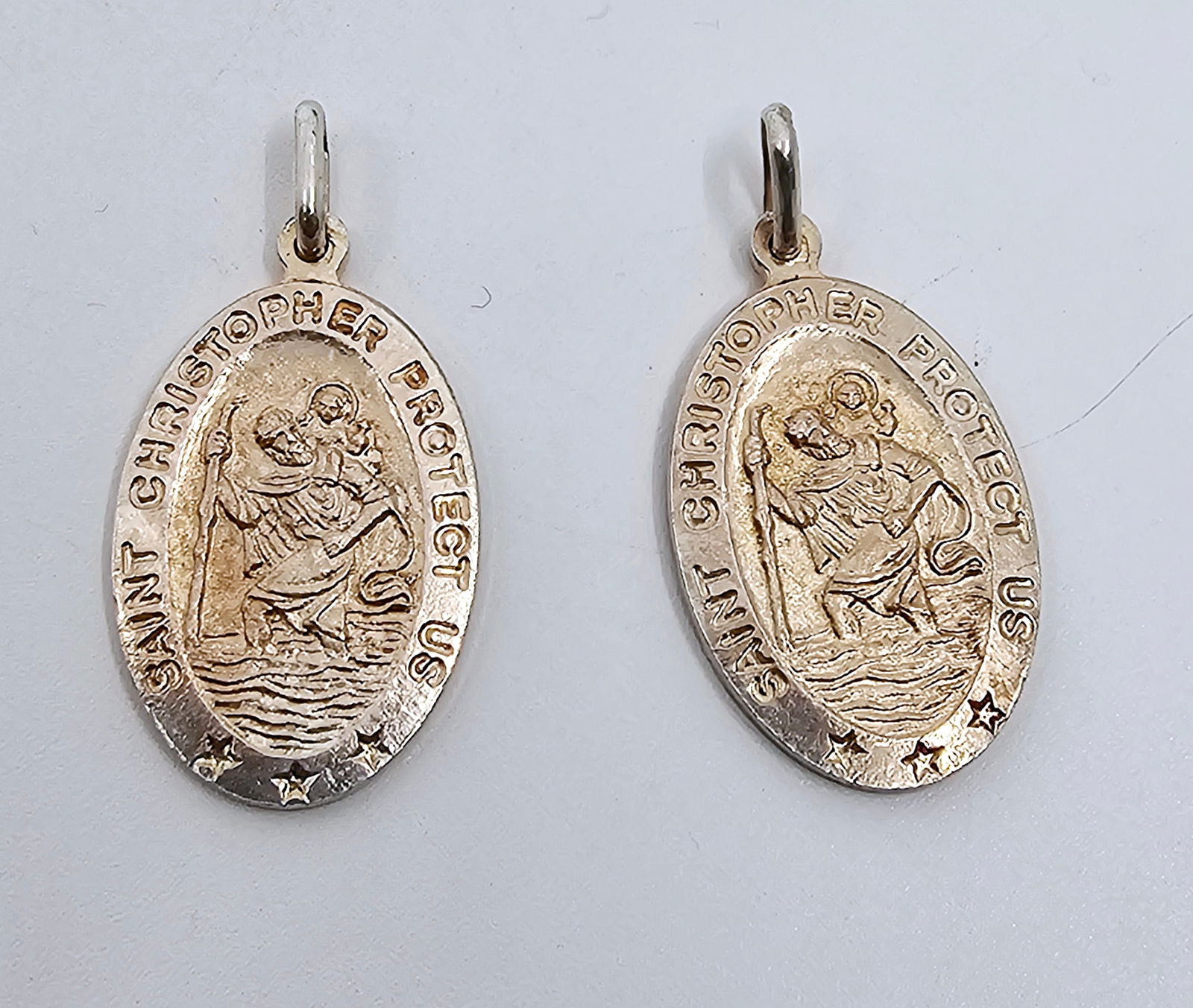 Set of 2 ST CHRISTOPHER Sterling Silver Pendant (1 of 4)