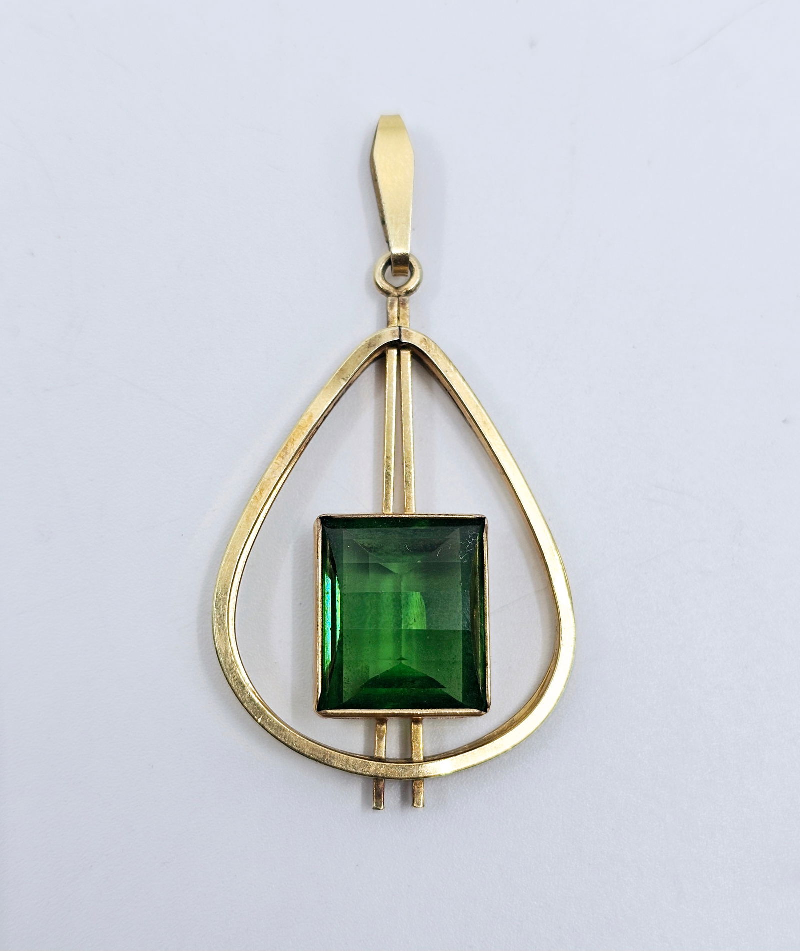 K&L German Gold Filled Lavaliere Pendant: Kordes & Lichtenfels German Gold Plated Lavaliere Pendant set with a Smooky Quartz, signed on the clasp Germany K&L 2" Weight 6.38g