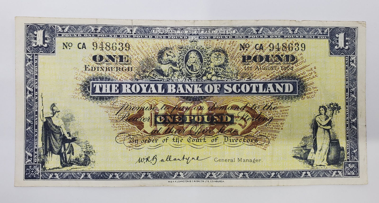 The Royal Bank of Scotland 1964 1 Pound Banknote (1 of 8)