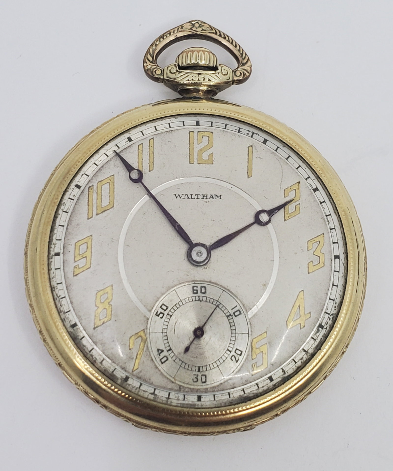 Waltham Gold Filled Pocket Watch Grade : 1235: Waltham Pocket Watch, Grade: 1235, Model : 1924 Col. b, Year of Production : 1924, 17 Jewels, Size : 12S, Gold Filled Case In working order, although we cannot guarantee it for accuracy.