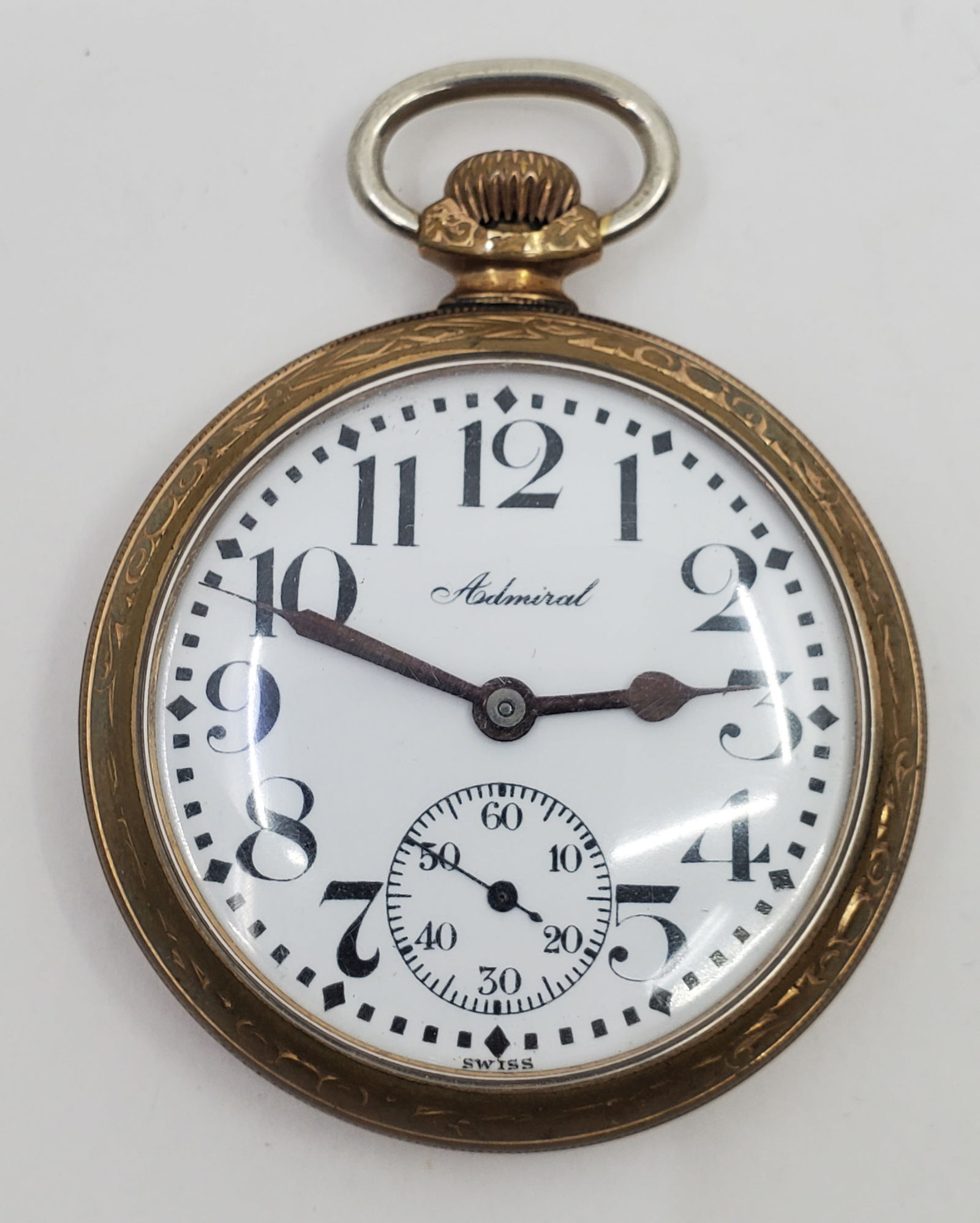 Admiral Gold Filled Pocket Watch: Tracy Watch Co Admiral Non-Magnetic, Pocket Watch, 15 Jewels, Size : 24S, Gold Filled Case In working order, although we cannot guarantee it for accuracy.