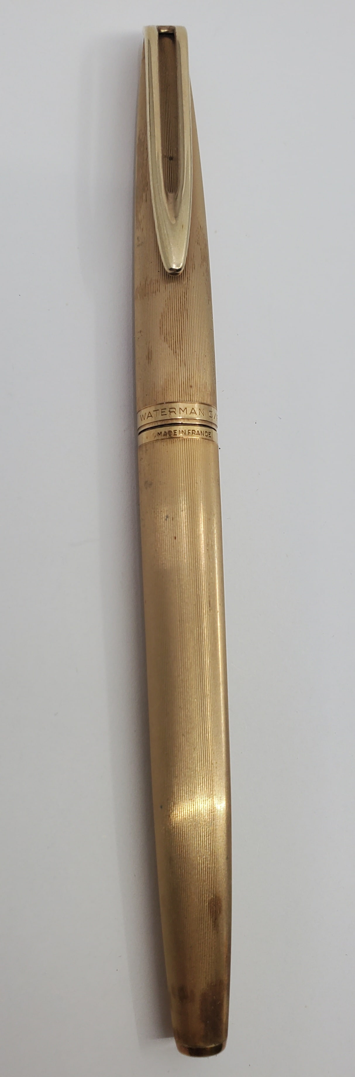 Waterman's Gold Plated Fountain Pen with 14KT Gold Nib: Waterman's Gold Plated Fountain Pen with 14KT Gold Nib, Made in France