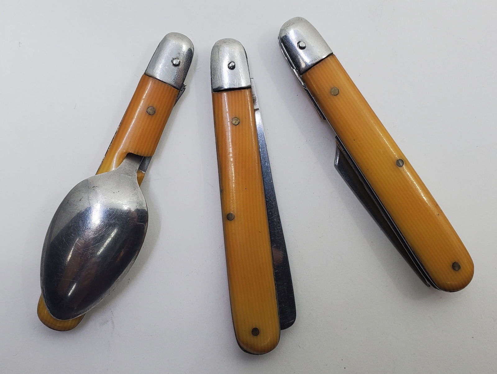 Possibly Military 3 Piece Foldiind Cutlery Set, (1 of 10)