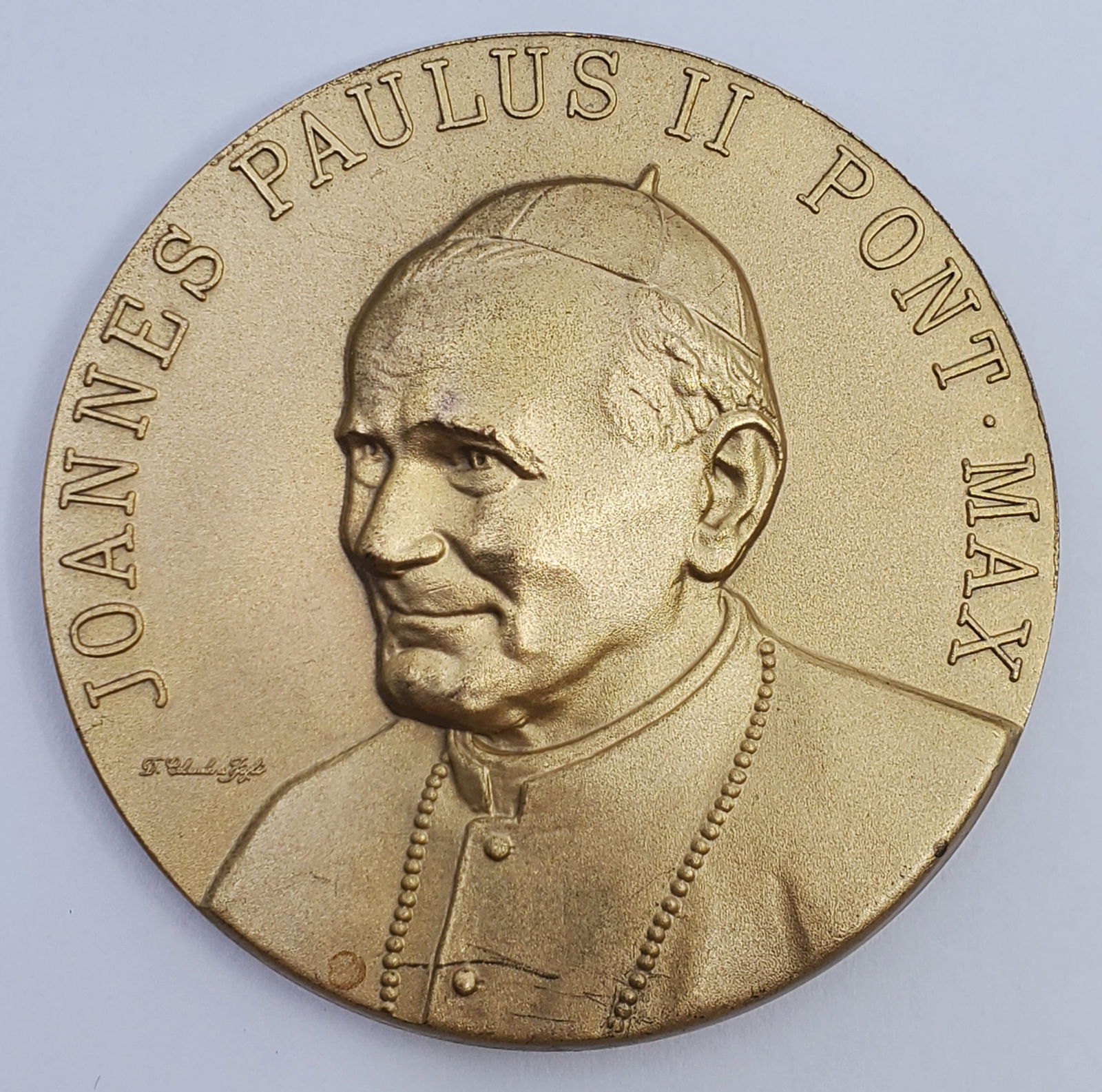 Papal Medal of Pope John Paul II: Bronze, 50 mm, 61.08 grams